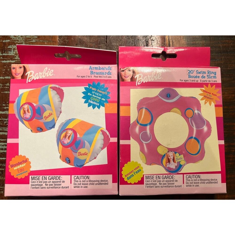 Vintage Mattel Barbie Pool Ring And Armbands 2002 Floaties NEW in Packaging
